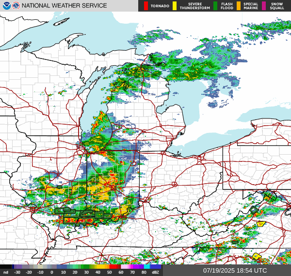 Weather radar map